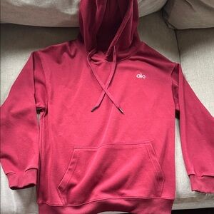 ALO Yoga Crewneck Hoodie in Burgundy